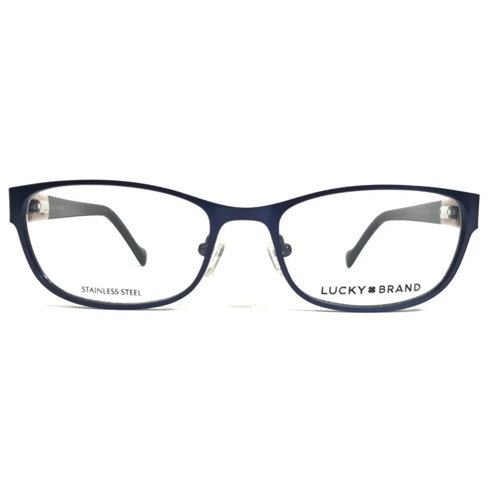 Lucky Brand Eyeglasses Frames D121 BLUE/CREAM Cat Eye Full Rim 51-17-140